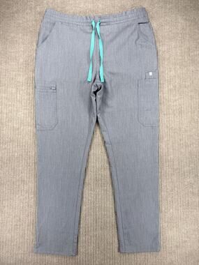 FIGS Yola Heather Gray Cargo Scrub Pants Medium M